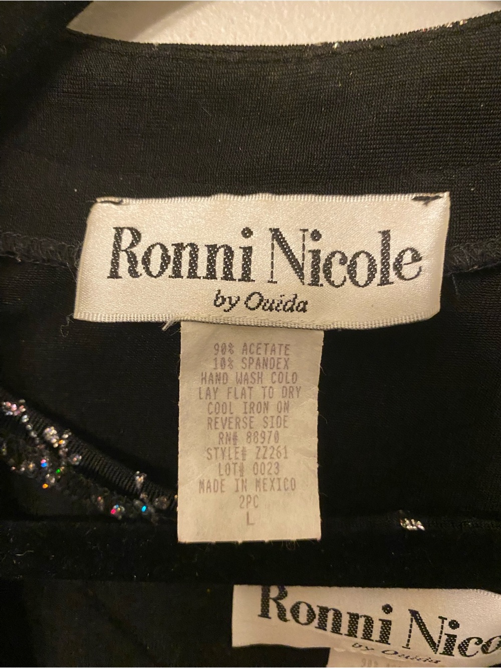 Ronni Nicole Black Top with Iridescent Embellishments - Picture 4 of 4